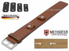 Uhrenarmband Leinburg 14-16-18-20mm Wechselanstoß mittelbraun Leder Alligator-Prägung Unterlagenband von MEYHOFER