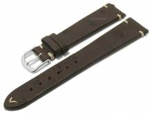 HANDMADE IN GERMANY: Watch strap Westkap 22mm dark brown genuine ostrich optionally also with EASY-CLICK by MEYHOFER