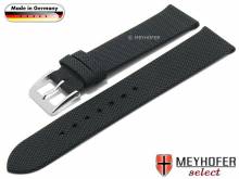 Uhrenarmband Andernach 18mm schwarz Textil flach ohne Naht von MEYHOFER (Schließenanstoß 18 mm)