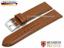 Uhrenarmband XS Ebersberg 16mm goldbraun Leder Teju-Prägung abgenäht von Meyhofer (Schließenanstoß 14 mm)