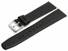 Uhrenarmband XS Solingen 16mm schwarz Leder fein genarbt HANDMADE in GERMANY von MEYHOFER (Schließenanstoß 14 mm)