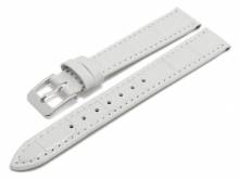 Watch strap Wellington 15mm white leather alligator grain MADE in GERMANY by MEYHOFER (width of buckle 14 mm)