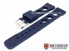 Watch strap Scarperia 24mm dark blue silicone racing look by MEYHOFER (width of buckle 22 mm)