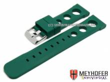 Watch strap Scarperia 24mm dark green silicone racing look by MEYHOFER (width of buckle 22 mm)