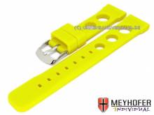Watch strap Scarperia 22mm yellow silicone racing look by MEYHOFER (width of buckle 20 mm)