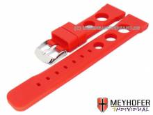Watch strap Scarperia 24mm red silicone racing look by MEYHOFER (width of buckle 22 mm)