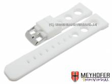 Watch strap Scarperia 22mm white silicone racing look by MEYHOFER (width of buckle 20 mm)