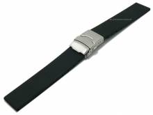 Uhrenarmband Graford 18mm schwarz Silikon Titan-Faltschließe glatt matt von MEYHOFER