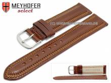 Watch strap Nordhausen 24mm brown leather padded stitched by MEYHOFER (width of buckle 22 mm)