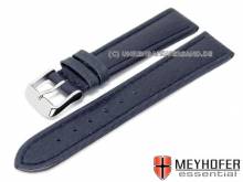 Watch strap Varberg 20mm dark blue leather grained  stitched by MEYHOFER (width of buckle 18 mm)