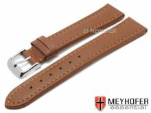 Watch strap Varberg 24mm light brown leather grained  stitched by MEYHOFER (width of buckle 22 mm)