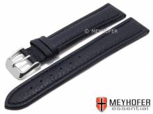 Watch strap Varberg 24mm night blue leather grained  stitched by MEYHOFER (width of buckle 22 mm)