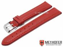Watch strap Varberg 20mm red leather grained  stitched by MEYHOFER (width of buckle 18 mm)