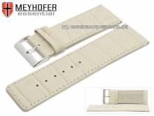 Watch strap Campinas 30mm cream leather alligator grain stitched by MEYHOFER (width of buckle 28 mm)
