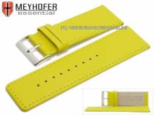 Watch strap Derenburg 30mm yellow leather smooth matt stitched by MEYHOFER (width of buckle 28 mm)