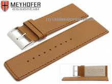 Watch strap Derenburg 30mm light brown leather smooth matt stitched by MEYHOFER (width of buckle 28 mm)