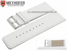Watch strap Derenburg 30mm white leather smooth matt stitched by MEYHOFER (width of buckle 28 mm)