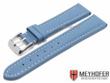 Watch strap Okinawa 24mm light blue leather padded light stitching MEYHOFER (width of buckle 22 mm)