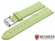 Watch strap Okinawa 20mm light green leather padded light stitching MEYHOFER (width of buckle 18 mm)