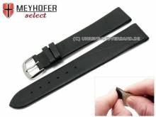 Uhrenarmband Rockhampton 17mm Clip-Anstoß schwarz Leder glatt matt von MEYHOFER (Schließenanstoß 16 mm)