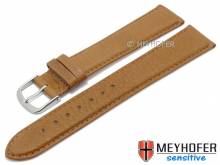 Watch strap XL Appenzell 22mm light brown leather grained vegetable stitched by MEYHOFER (width of buckle 20 mm)