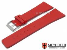 Watch strap Cusco 30mm red leather smooth matt by MEYHOFER (width of buckle 22 mm)