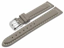 MEYHOFER Basic watch strap Pikeville 24mm taupe leather smooth light stitching (width of buckle 22 mm)