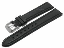 Uhrenarmband Almeria 24mm schwarz Leder Titanschließe genarbt abgenäht von MEYHOFER (Schließenanstoß 22 mm)