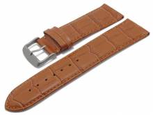 Uhrenarmband Barajas 24mm hellbraun Leder Alligator-Prägung Titanschließe von MEYHOFER (Schließenanstoß 22 mm)