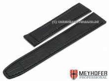 Uhrenarmband Limera 16mm schwarz Leder Alligator-Prägung für Cartier Faltschließe von MEYHOFER