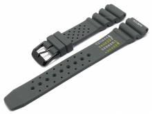 Watch strap Frederikshaven 18mm dark grey silicone diver strap black buckle by MEYHOFER (width of buckle 18 mm)