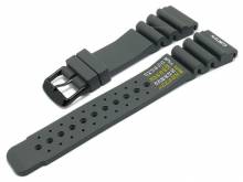Watch strap Frederikshaven 24mm dark grey silicone diver strap black buckle by MEYHOFER (width of buckle 20 mm)