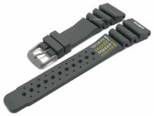 Watch strap Wilhelmshaven 24mm dark grey silicone titanium buckle diver strap by MEYHOFER (width of buckle 20 mm)