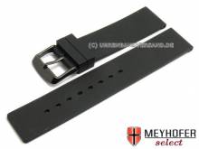 Uhrenarmband Merseburg 16mm schwarz Silikon Schließe schwarz von MEYHOFER (Schließenanstoß 16 mm)