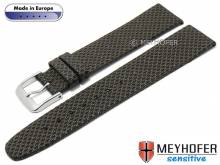 Uhrenarmband Texarkana 24mm dunkelbraun Synthetik in Textiloptik VEGAN von MEYHOFER (Schließenanstoß 20 mm)