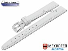 Uhrenarmband Kenwick 14mm weiß Synthetik VEGAN lederähnlich abgenäht von MEYHOFER (Schließenanstoß 12 mm)