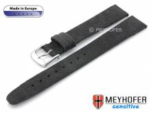 Uhrenarmband Licata 14mm anthrazit VEGAN Alcantara velourartig von MEYHOFER (Schließenanstoß 12 mm)