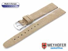 Uhrenarmband Licata 14mm beige VEGAN Alcantara velourartig von MEYHOFER (Schließenanstoß 12 mm)
