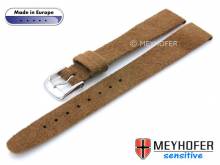 Uhrenarmband Licata 14mm mittelbraun VEGAN Alcantara velourartig von MEYHOFER (Schließenanstoß 12 mm)