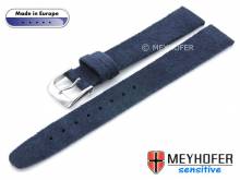 Uhrenarmband Licata 14mm dunkelblau VEGAN Alcantara velourartig von MEYHOFER (Schließenanstoß 12 mm)