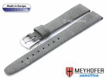 Uhrenarmband Licata 14mm grau VEGAN Alcantara velourartig von MEYHOFER (Schließenanstoß 12 mm)