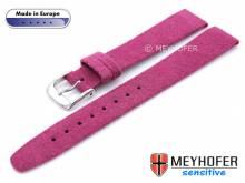 Uhrenarmband Licata 14mm violettrot VEGAN Alcantara velourartig von MEYHOFER (Schließenanstoß 12 mm)