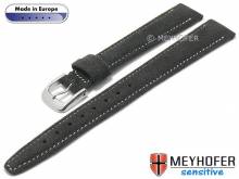 Uhrenarmband Caporetto 14mm anthrazit VEGAN velourartig von MEYHOFER (Schließenanstoß 12 mm)