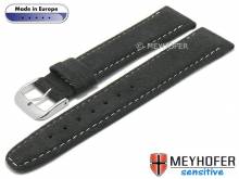 Uhrenarmband Caporetto 18mm anthrazit VEGAN velourartig von MEYHOFER (Schließenanstoß 16 mm)