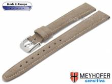 Uhrenarmband Caporetto 14mm mittelbraun VEGAN velourartig von MEYHOFER (Schließenanstoß 12 mm)