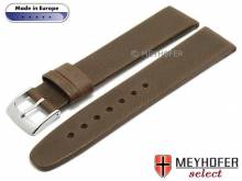 Watch strap L (long) Foggia 24mm dark brown leather vintage look by MEYHOFER (width of buckle 20 mm)
