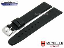 Uhrenarmband L (lang) Foggia 24mm schwarz Leder Vintage-Look von MEYHOFER (Schließenanstoß 20 mm)