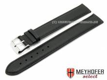 Uhrenarmband Antwerpen superlang 18mm schwarz glatt von MEYHOFER (Schließenanstoß 18 mm)