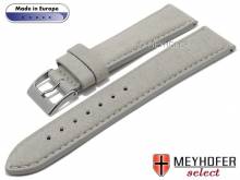Hand made watch strap Marsala 22mm light grey leather vintage look light stitching by MEYHOFER (width of buckle 20 mm)