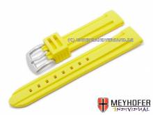 Watch strap Bozen 24mm yellow silicone with 2 grooves matt by MEYHOFER (width of buckle 22 mm)